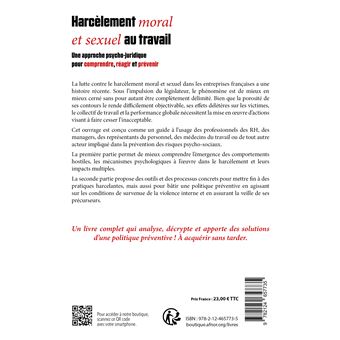 Harcèlement moral et sexuel au travail
