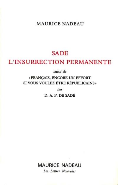 Sade - l'Insurrection Permanente