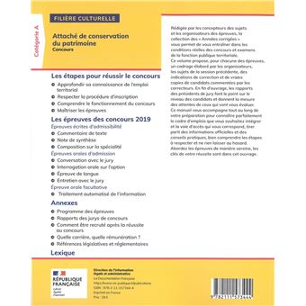 Attaché de conservation du patrimoine 2022