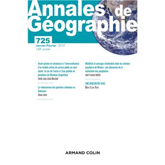 Annales de géographie - N°725 1_2019 Varia