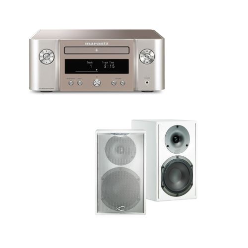 Paire d’enceintes Cabasse Surf Blanc brillant + Système CD HiFi Marantz Melody M-CR412 DAB+ Argent