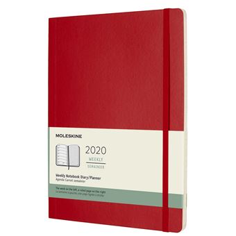 Agenda 2020 Semainier Très Grand Format Rouge Souple