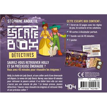 Escape Box Détectives - Escape game enfant de 2 à5 joueurs - De 8 à 12 ans