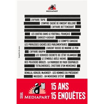 Mediapart. 15 grandes enquêtes