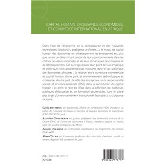 Capital humain, croissance économique et commerce international en Afrique