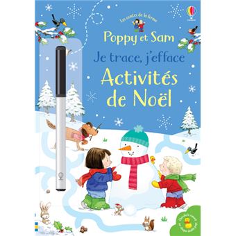 Poppy et Sam - Je trace, j'efface - Activités de Noël - Les contes de la ferme