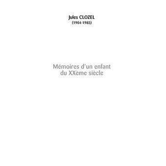Mémoires d'un enfant du XXème siècle