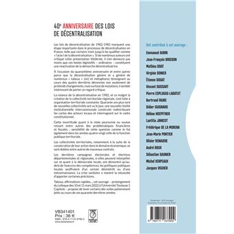40e anniversaire des lois de décentralisation (1982-2022)