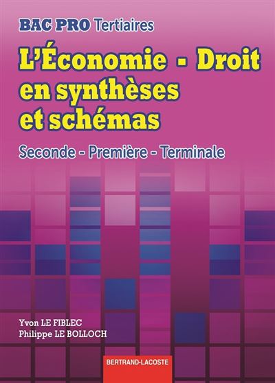 L'économie droit en synthèses et schémas 2de, 1ère, Term bac pro tertiaires