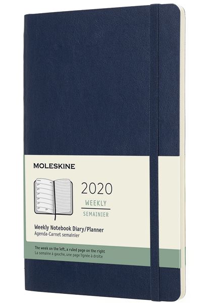Agenda 2020 Semainier Grand Format Bleu Saphir Souple
