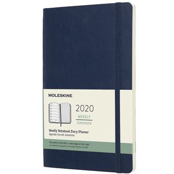 Agenda 2020 Semainier Grand Format Bleu Saphir Souple