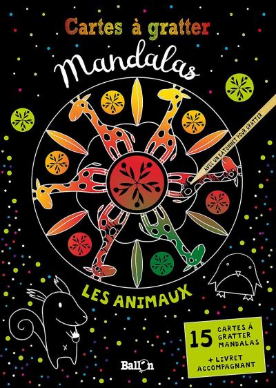 Cartes à gratter Mandalas Les animaux