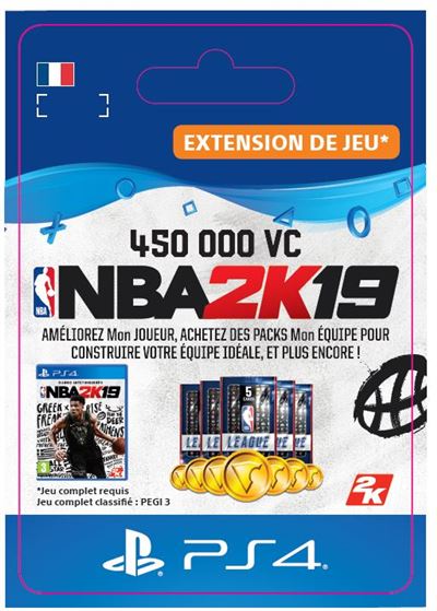 Code de téléchargement NBA 2K19 450000 VC PS4
