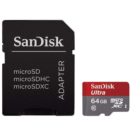 Carte Mémoire Sandisk ultra MicroSDHC 16Go 48Mo/seconde UHS-I avec adaptateur SD