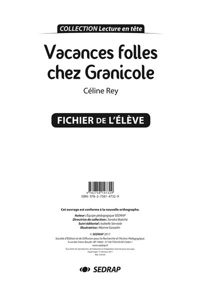 Vacances folles chez granicole - fichier pedagogique