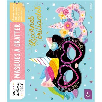 Masques à gratter   Licornes brillantes