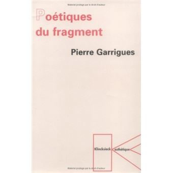 Poétiques du fragment