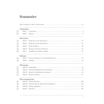 Cahier d'entrainement en physique-chimie