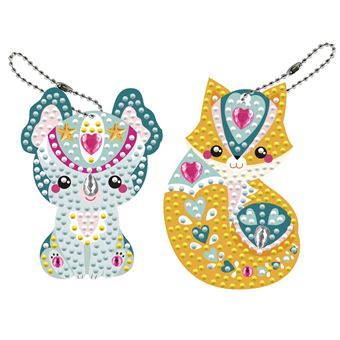 Strass porte-clefs kawai - mini boîte avec accessoires