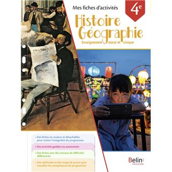 Mes fiches d'activités Histoire Géographie EMC 4e