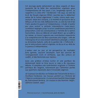 La question kabyle dans le nationalisme algérien  1949-1962