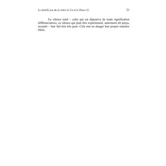 Le double jeu du Je entre le Un et le Deux (1)