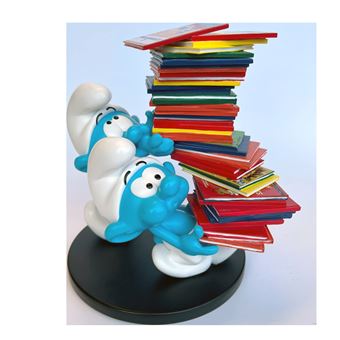 Figurine de collection Les Schtroumpfs pile d'albums