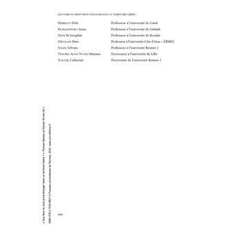 Que faire du droit privé étranger dans un territoire libéré ?
