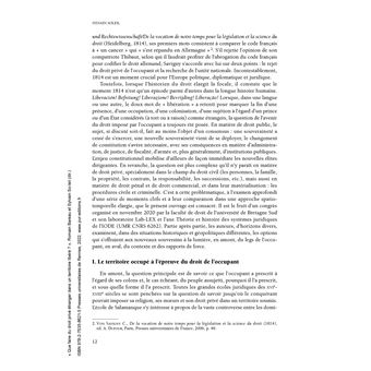 Que faire du droit privé étranger dans un territoire libéré ?