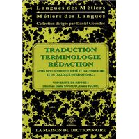 Special terminologie:  traduction/terminologie/redaction