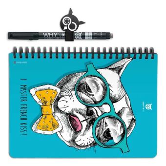 Bloc notes A5 WhyNote French Bulldog avec stylo