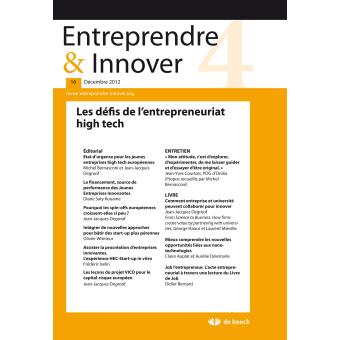 Entreprendre Et Innover Les Défis De L’entrepreneuriat High-tech Tome ...