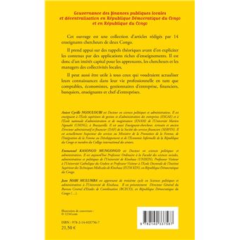 Gouvernance des finances publiques locales et décentralisation en République Démocratique du Congo et en République du Congo