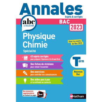Annales BAC 2023 Physique Chimie Terminale - Corrigé