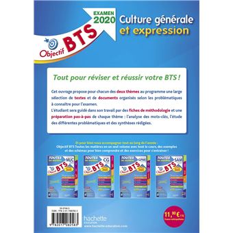 Objectif BTS Culture générale et expression, examen 2020