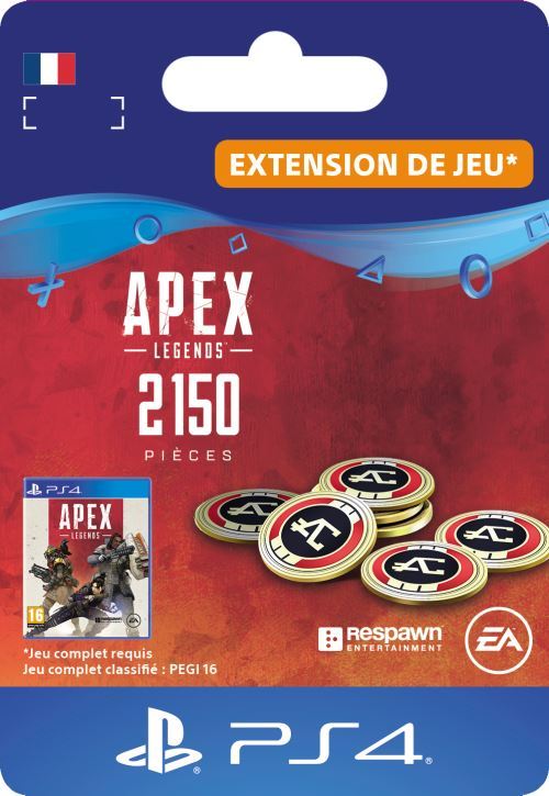 Pochette avant du jeu Code de téléchargement APEX Legends: 2150 Pièces Apex PS4
