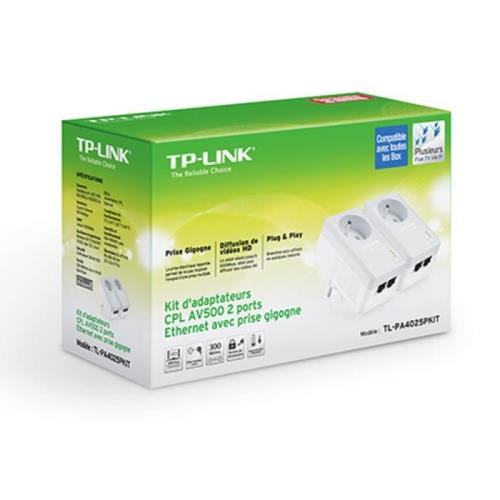 TP-LINK CPL KIT DE 2+Prise+Port Ethernet 500Mbp TL-PA4015P KIT