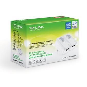 TP-Link CPL 1000 Mbps, 1 Port Gigabit et Prise Intégrée, Pack de 2