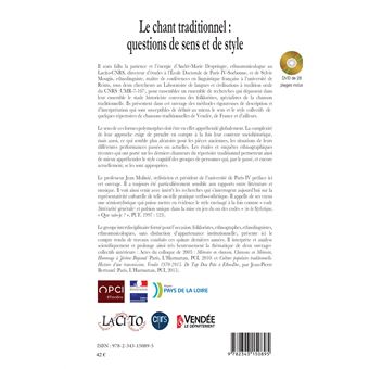 Le chant traditionnel : questions de sens et de style