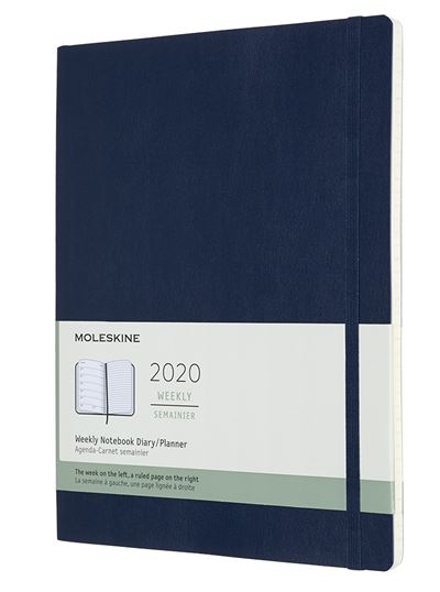 Agenda 2020 Semainier Très Grand Format Bleu Saphir Souple