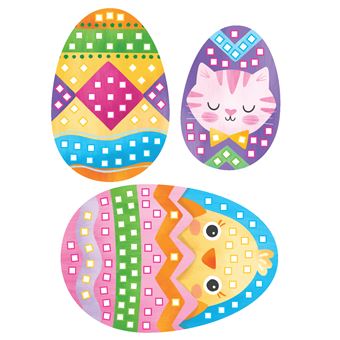 Mosaïques joyeuses Pâques - pochette avec accessoires