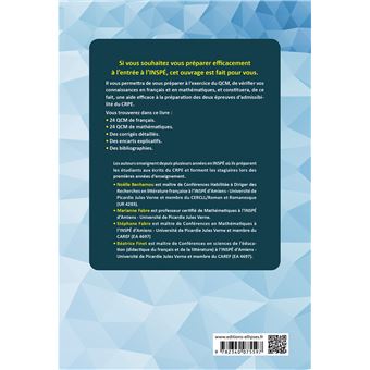 Réussir son entrée en Master MEEF. QCM Français et Mathématiques