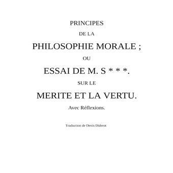 Essai sur le mérite et la vertu