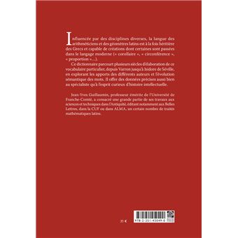 Dictionnaire de la terminologie latine ancienne de l'arithmétique et de la géométrie