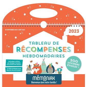  Tableau de récompenses hebdomadaires Mémoniak 2020-2021 -  Editions 365 - Livres