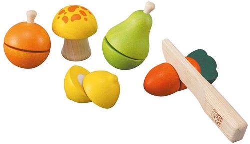 Plan Toys houten keuken accessoires Fruit en Groente set