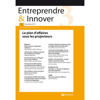 Entreprendre Et Innover Le Plan D’affaires Sous Les Projecteurs ...