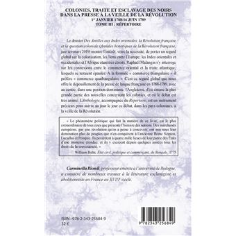 Colonies, traite et esclavage des noirs dans la presse à la veille de la Révolution