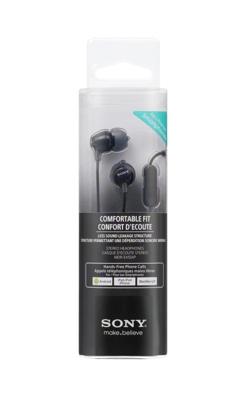 Écouteurs Sony MDR-EX15APB Noirs avec Micro 9mm 8-22kHz
