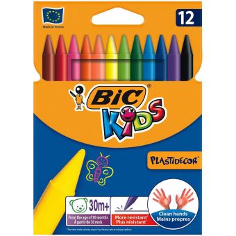 Etui de 12 craies Bic Kids Plastidecor - 1